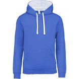 Sweat-shirt homme à capuche contrastée K446 - Light Royal Blue / White