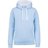 Sweat-shirt homme à capuche contrastée K446 - Sky Blue / White