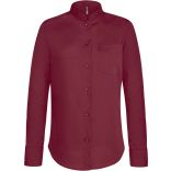 Chemise manches longues femme col Mao K514 - Wine