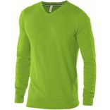 Pull homme col V K974 - Lime