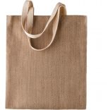 Sac en toile de jute teint 100% naturel KI0226 - Natural / Capuccino-One Size