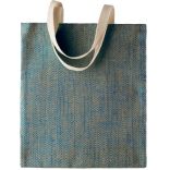 Sac en toile de jute teint 100% naturel KI0226 - Natural / Ink Blue-One Size