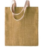 Sac en toile de jute teint 100% naturel KI0226 - Natural / Military Green-One Size