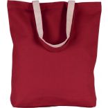 Sac cabas bicolore en coton KI0230 - Red / Natural