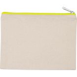 Pochette en coton canvas personnalisable KI0721 - Natural / Fluorescent Yellow