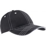 Casquette fashion 6 panneaux KP109 - Black / White-One Size