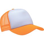 Casquette 5 panneaux Trucker KP111 - White / Fluorescent Orange