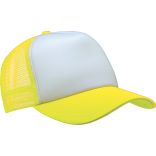 Casquette 5 panneaux Trucker KP111 - White / Fluorescent Yellow