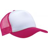 Casquette 5 panneaux Trucker KP111 - White / Fuchsia