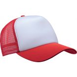 Casquette 5 panneaux Trucker KP111 - White / Red