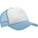 Casquette 5 panneaux Trucker KP111 - White / Sky Blue