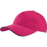 Casquette 5 panneaux sandwich contrasté KP124 - Fuchsia / Dark Grey