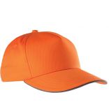 Casquette sandwich contrasté 5 panneaux KP130 - Orange / Dark Grey