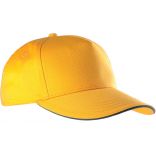 Casquette sandwich contrasté 5 panneaux KP130 - Yellow / Dark Grey