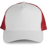 Casquette Trucker 5 panneaux KP137 - White / Red