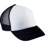 Casquette enfant 5 panneaux trucker KP143 - White / Black