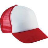 Casquette enfant 5 panneaux trucker KP143 - White / Red