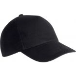 Casquette coton épais 5 panneaux KP162 - Black