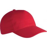 Casquette coton épais 5 panneaux KP162 - Red