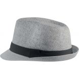 Chapeau en fibre végétale KP608 - Light Grey / Black