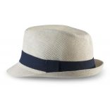 Chapeau en fibre végétale KP608 - Natural / Navy