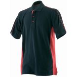 Polo sport bicolore manches courtes LV322 - Black / Red