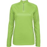 T-shirt femme manches longues sport 1/4 zip PA326 - Lime