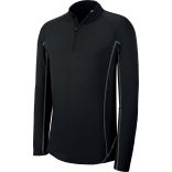 Sweat-shirt homme running 1/4 zip PA335 - Black