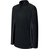 Sweat-shirt enfant running 1/4 zip PA346 - Black