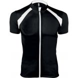 Maillot cycliste homme zippé manches courtes PA447 - Black / White