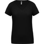 T-shirt femme polyester col V manches courtes PA477 - Black