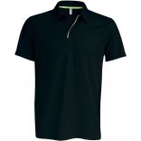 Polo maille piquée sport manches courtes PA485 - Black / Lime