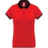 Polo femme piqué performance PA490 - Red / Black