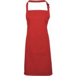 Tablier à bavette "Colours" avec poche PR154 - Red