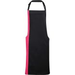 Tablier à bavette bicolore PR162 - Black / Hot Pink