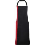 Tablier à bavette bicolore PR162 - Black / Red