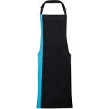 Tablier à bavette bicolore PR162 - Black / Turquoise