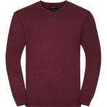 Pull homme col V RU710M - Cranberry Marl