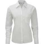 Chemise manches longues femme Popeline Polycoton RU934F - White