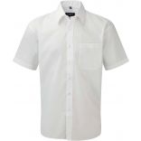 Chemise manches courtes homme Popeline Polycoton RU935M - White