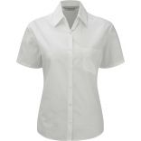 Chemise manches courtes femme popeline pur coton RU937F - White