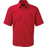 Chemise manches courtes homme popeline pur coton RU937M - Classic Red