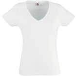 T-shirt femme col V Valueweight SC61398 - White