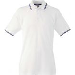 Polo homme manches courtes premium avec liseré SC63032 - White / Deep Navy