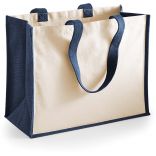 Sac cabas classique en jute W422 - Navy