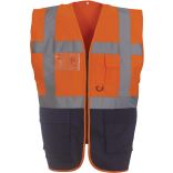 Gilet multifonction haute visibilité HVW801 - Hi Vis Orange / Navy